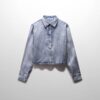crop denim shirt