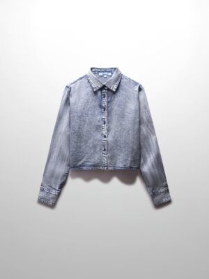 crop denim shirt