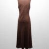 Linen A-Line Slip Dress-Brown